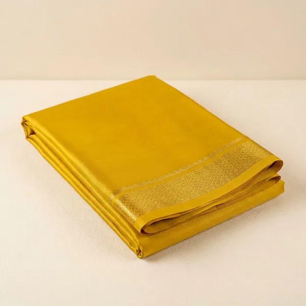 Yellow_Pure_Viscose_Silk,_It_Is_Very_Soft_And_Comfortable_To_Wear_Any_Weather