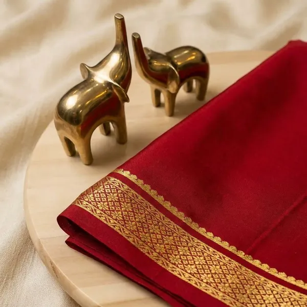 Maroon_Pure_Viscose_Silk,_It_Is_Very_Soft_And_Comfortable_To_Wear_Any_Weather