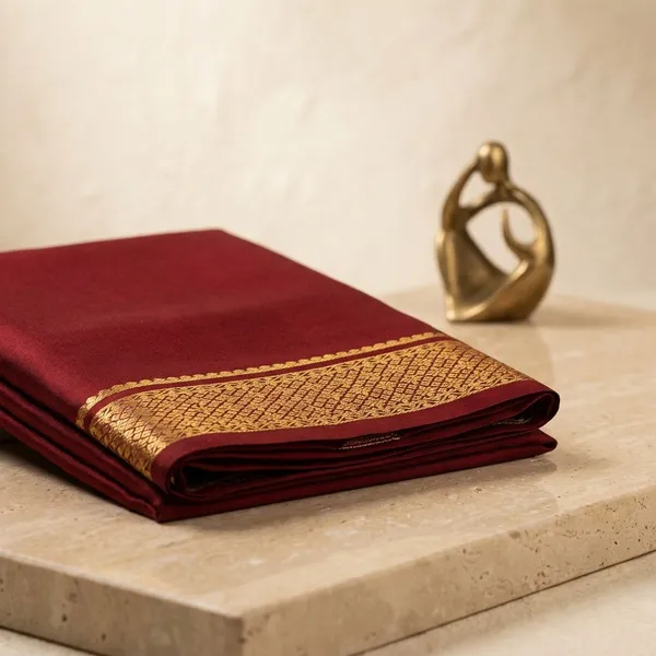 Maroon_Pure_Viscose_Silk,_It_Is_Very_Soft_And_Comfortable_To_Wear_Any_Weather