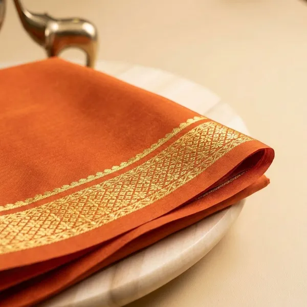 Orange_Pure_Viscose_Silk,_It_Is_Very_Soft_And_Comfortable_To_Wear_Any_Weather
