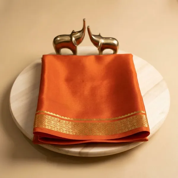 Orange_Pure_Viscose_Silk,_It_Is_Very_Soft_And_Comfortable_To_Wear_Any_Weather