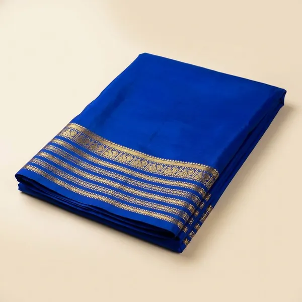 Blue_Pure_Viscose_Silk,_It_Is_Very_Soft_And_Comfortable_To_Wear_Any_Weather
