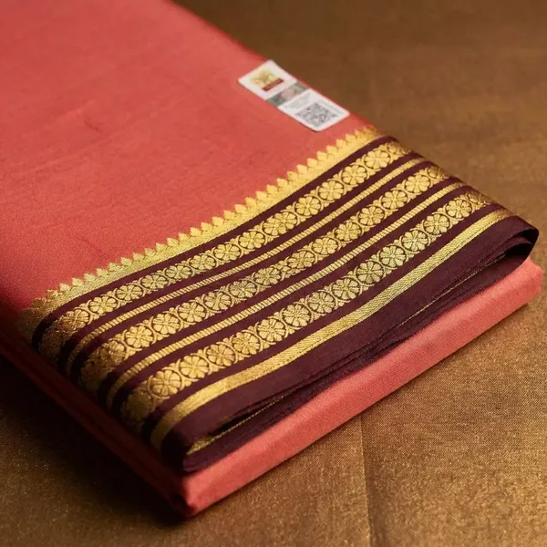 Light_Orange_Pure_Viscose_Silk,_It_Is_Very_Soft_And_Comfortable_To_Wear_Any_Weather