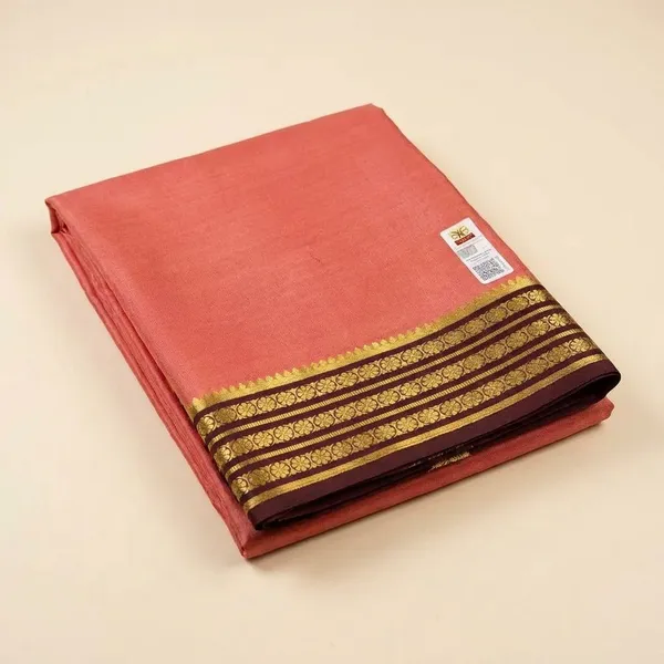 Light_Orange_Pure_Viscose_Silk,_It_Is_Very_Soft_And_Comfortable_To_Wear_Any_Weather