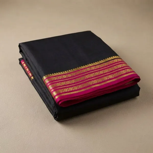 Black_Pure_Viscose_Silk,_It_Is_Very_Soft_And_Comfortable_To_Wear_Any_Weather