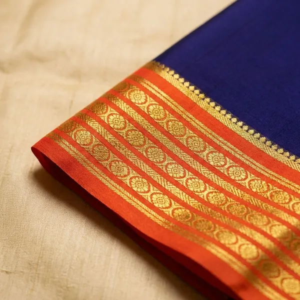 Navy_Blue_Pure_Viscose_Silk,_It_Is_Very_Soft_And_Comfortable_To_Wear_Any_Weather