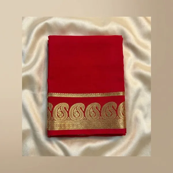 Red_Pure_Viscose_Silk,_It_Is_Very_Soft_And_Comfortable_To_Wear_Any_Weather