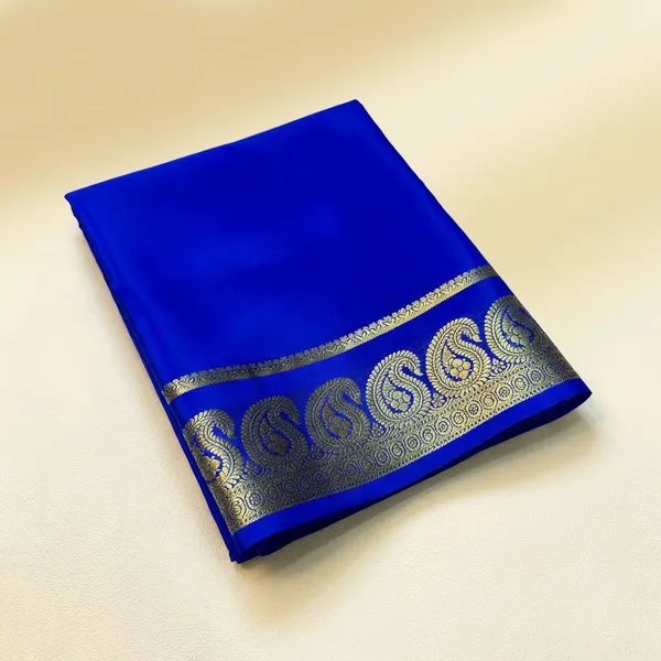 Blue_Pure_Viscose_Silk,_It_Is_Very_Soft_And_Comfortable_To_Wear_Any_Weather