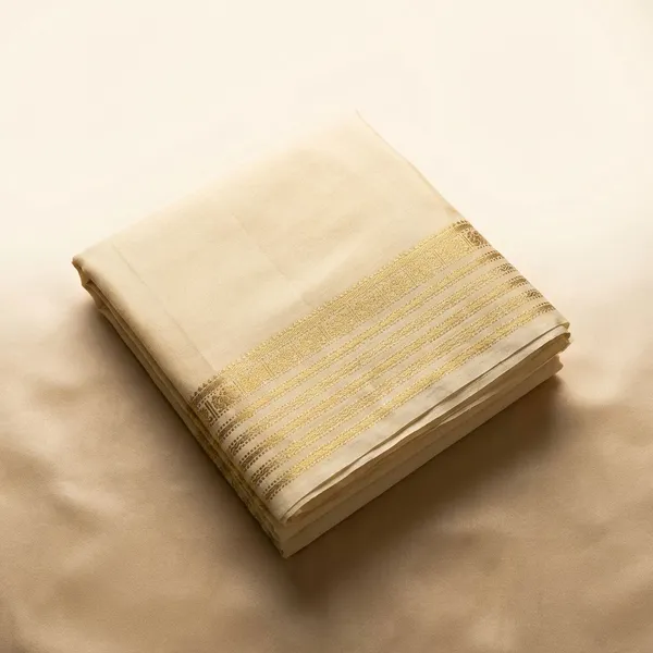 Cream_Pure_Viscose_Silk,_It_Is_Very_Soft_And_Comfortable_To_Wear_Any_Weather