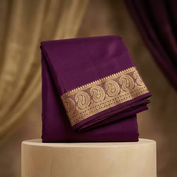 Wine_Pure_Viscose_Silk_Saree,_It_Is_Very_Soft_And_Comfortable_To_Wear_Any_Weather
