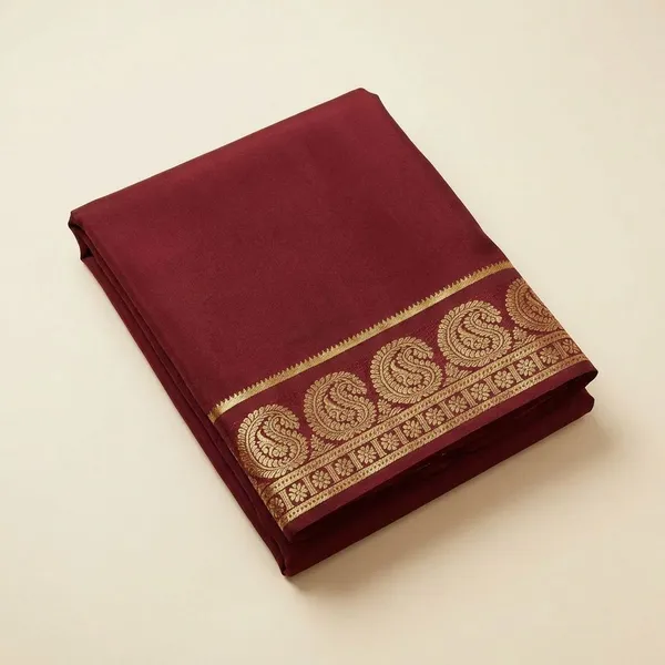 Deep_Maroon_Pure_Viscose_Silk,_It_Is_Very_Soft_And_Comfortable_To_Wear_Any_Weather