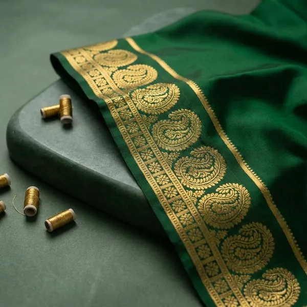 Green_Pure_Viscose_Silk,_It_Is_Very_Soft_And_Comfortable_To_Wear_Any_Weather
