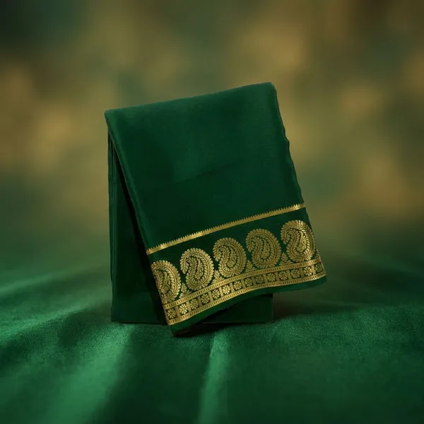 Green_Pure_Viscose_Silk,_It_Is_Very_Soft_And_Comfortable_To_Wear_Any_Weather