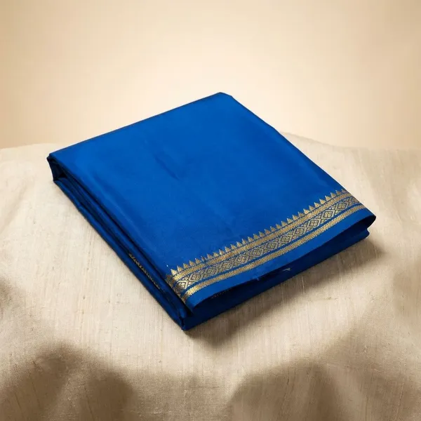 Royal_Blue_Pure_Viscose_Silk,_It_Is_Very_Soft_And_Comfortable_To_Wear_Any_Weather