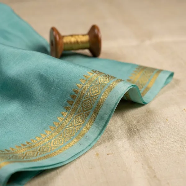 Ocean_Blue_Pure_Viscose_Silk,_It_Is_Very_Soft_And_Comfortable_To_Wear_Any_Weather