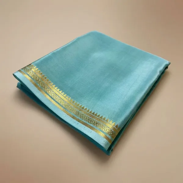 Ocean_Blue_Pure_Viscose_Silk,_It_Is_Very_Soft_And_Comfortable_To_Wear_Any_Weather