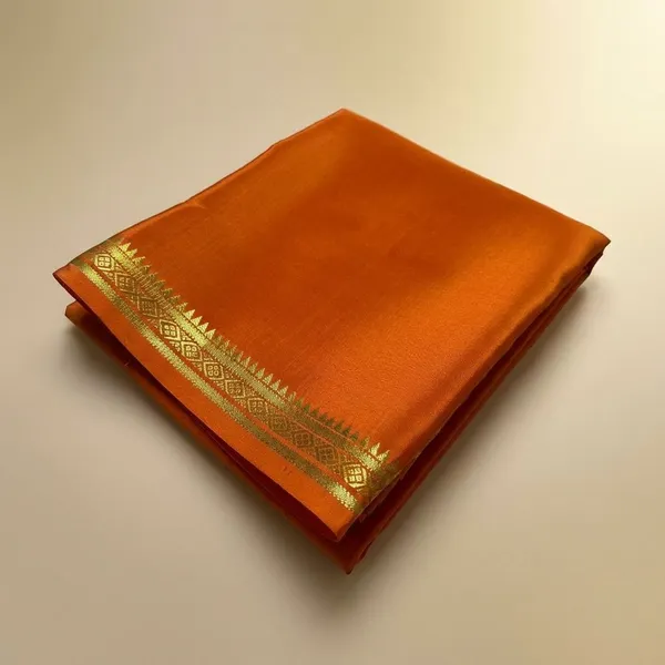 Orange_Pure_Viscose_Silk,_It_Is_Very_Soft_And_Comfortable_To_Wear_Any_Weather
