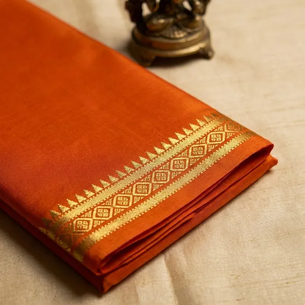 Orange_Pure_Viscose_Silk,_It_Is_Very_Soft_And_Comfortable_To_Wear_Any_Weather