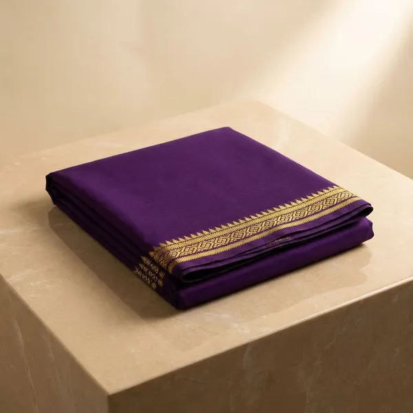 Purple_Pure_Viscose_Silk,_It_Is_Very_Soft_And_Comfortable_To_Wear_Any_Weather