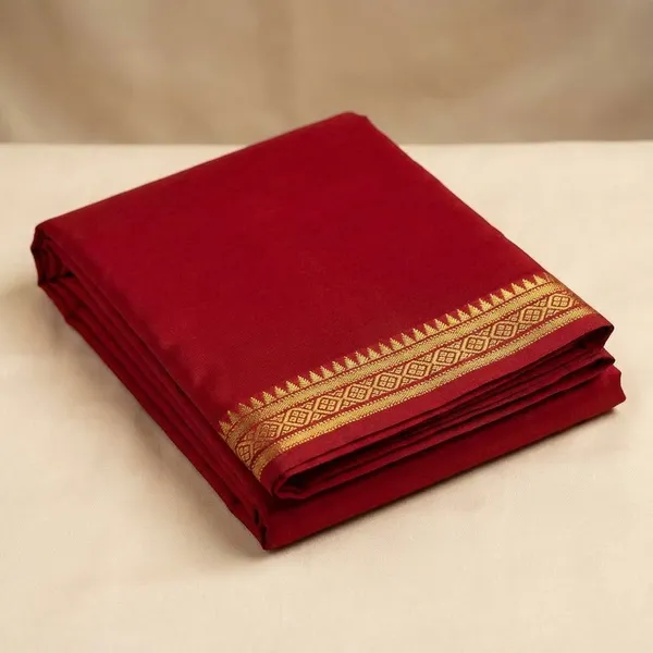 Red_Pure_Viscose_Silk,_It_Is_Very_Soft_And_Comfortable_To_Wear_Any_Weather