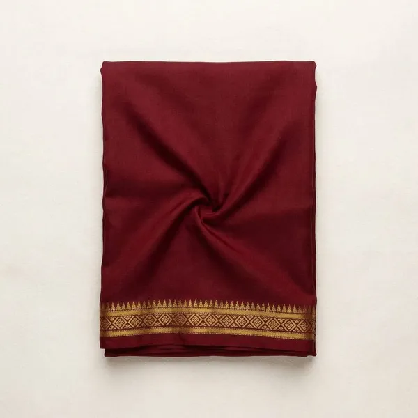 Maroon_Pure_Viscose_Silk,_It_Is_Very_Soft_And_Comfortable_To_Wear_Any_Weather