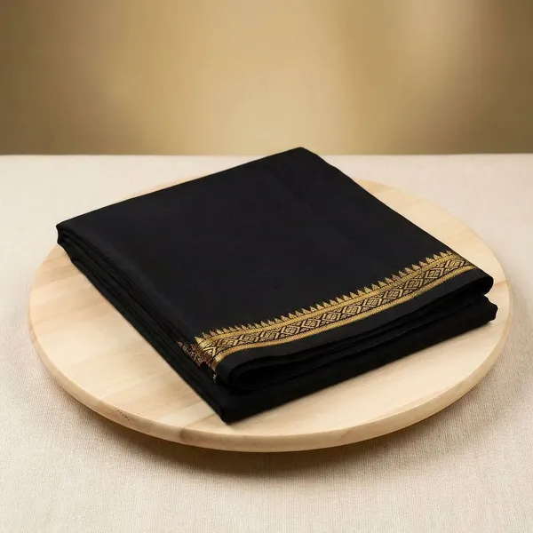 Black_Pure_Viscose_Silk,_It_Is_Very_Soft_And_Comfortable_To_Wear_Any_Weather