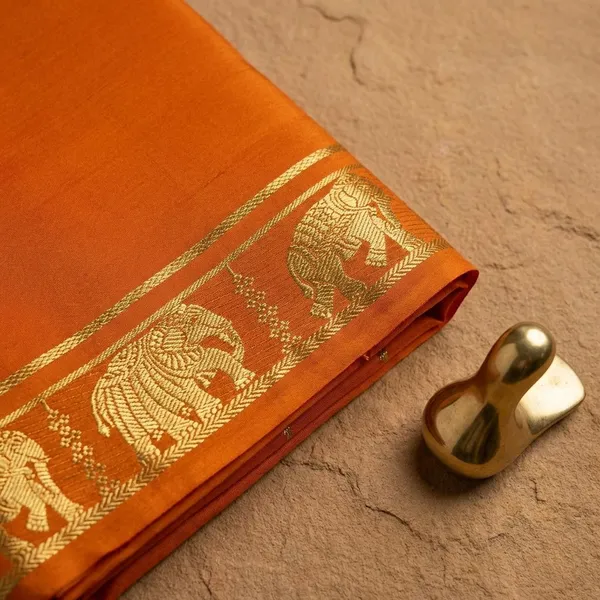 Orange_Pure_Viscose_Silk,_It_Is_Very_Soft_And_Comfortable_To_Wear_Any_Weather