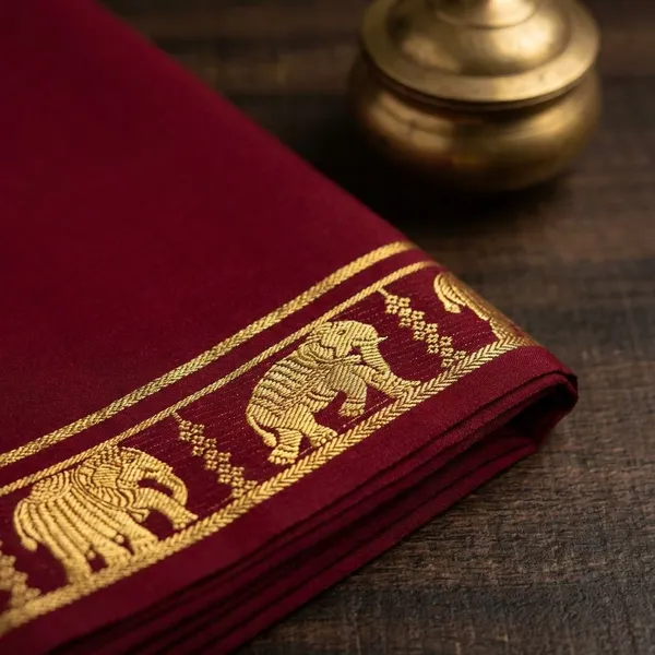 Maroon_Pure_Viscose_Silk,_It_Is_Very_Soft_And_Comfortable_To_Wear_Any_Weather