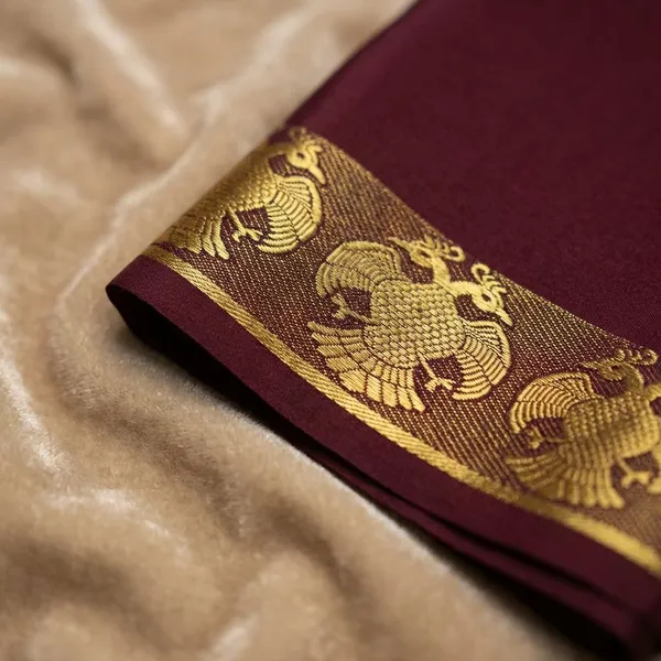 Maroon_Pure_Viscose_Silk,_It_Is_Very_Soft_And_Comfortable_To_Wear_Any_Weather