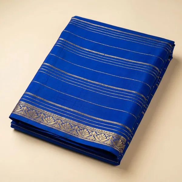 Blue_Pure_Viscose_Silk,_It_Is_Very_Soft_And_Comfortable_To_Wear_Any_Weather