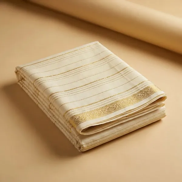 White_And_Golden_Pure_Viscose_Silk_Saree,_It_Is_Very_Soft_And_Comfortable_To_Wear_Any_Weather