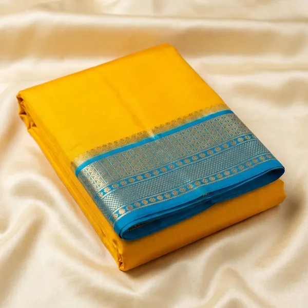 Yellow_Pure_Viscose_Silk,_It_Is_Very_Soft_And_Comfortable_To_Wear_Any_Weather