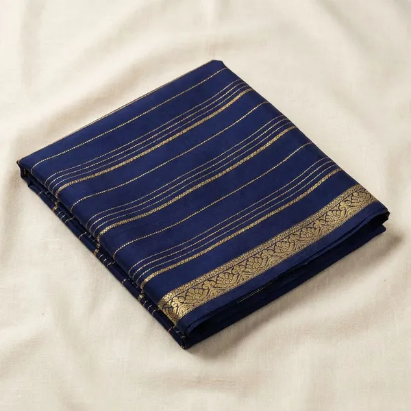 Blue_Pure_Viscose_Silk,_It_Is_Very_Soft_And_Comfortable_To_Wear_Any_Weather