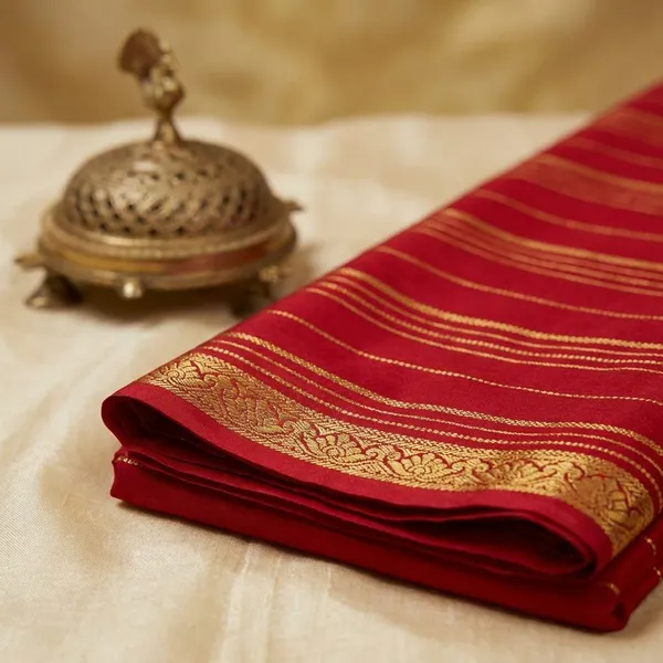 Maroon_Pure_Viscose_Silk,_It_Is_Very_Soft_And_Comfortable_To_Wear_Any_Weather