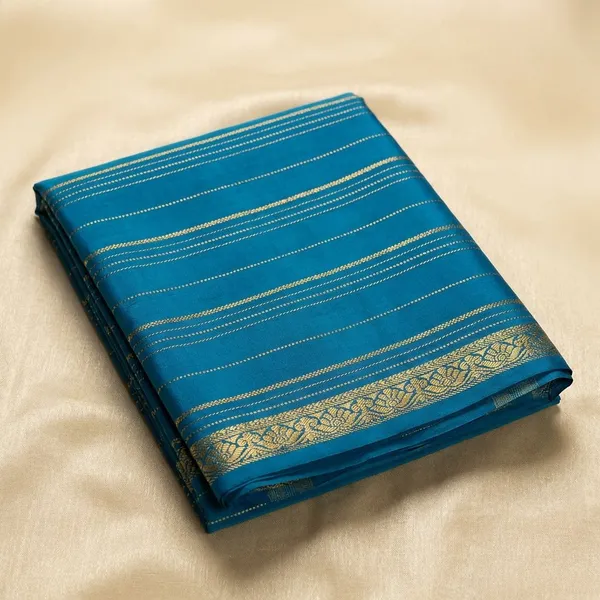 Blue_Pure_Viscose_Silk,_It_Is_Very_Soft_And_Comfortable_To_Wear_Any_Weather
