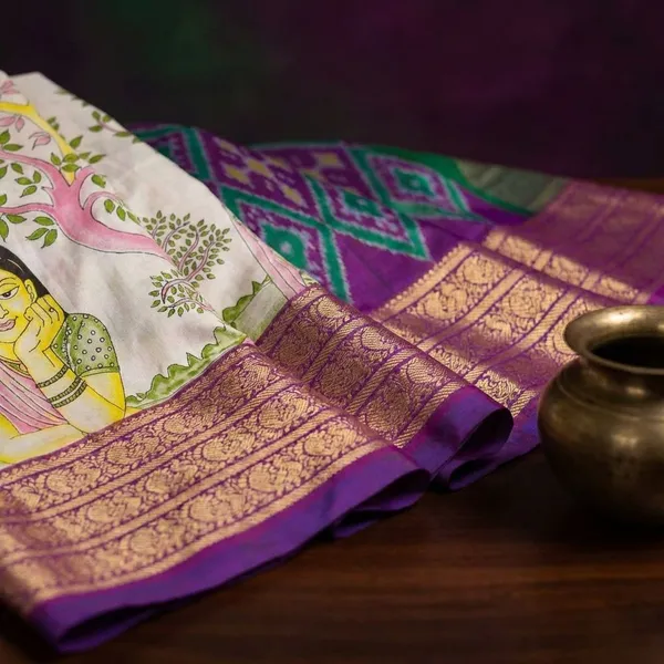 Multicolour_Designer_Printed_And_Dolla_Silk_Fabric_Sarees