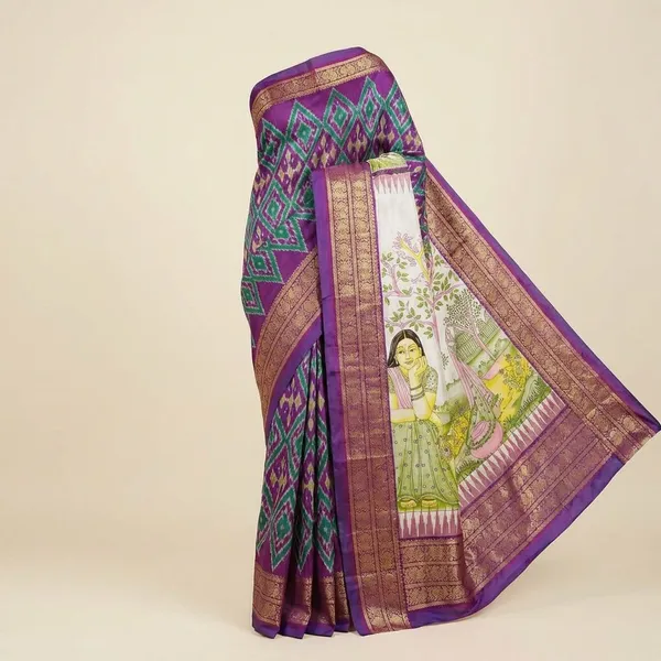 Multicolour_Designer_Printed_And_Dolla_Silk_Fabric_Sarees