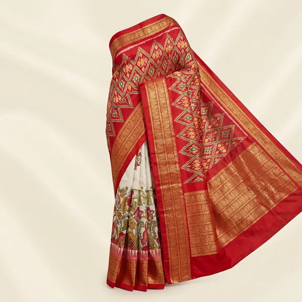 Orange_And_White_Designer_Printed_And_Dolla_Silk_Fabric_Sarees