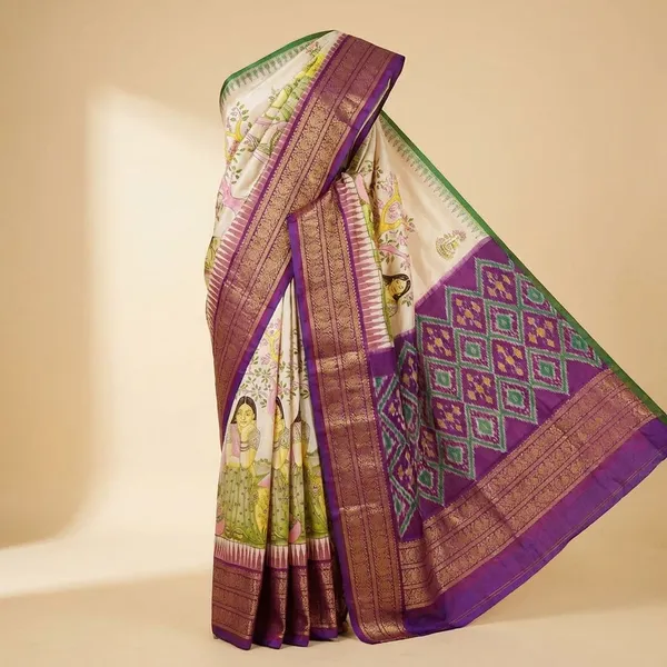 Multicolor_Designer_Printed_And_Dolla_Silk_Fabric_Sarees