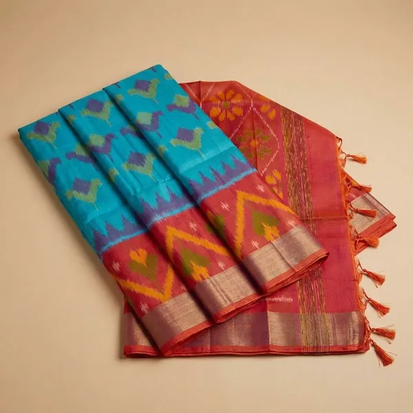 Red_And_Light_Blue_Designer_Printed_And_Dolla_Silk_Fabric_Sarees