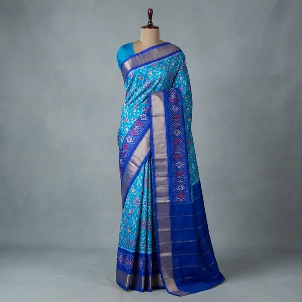 Blue_Designer_Printed_And_Dolla_Silk_Fabric_Sarees