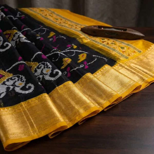 Yellow_Designer_Printed_And_Dolla_Silk_Fabric_Sarees