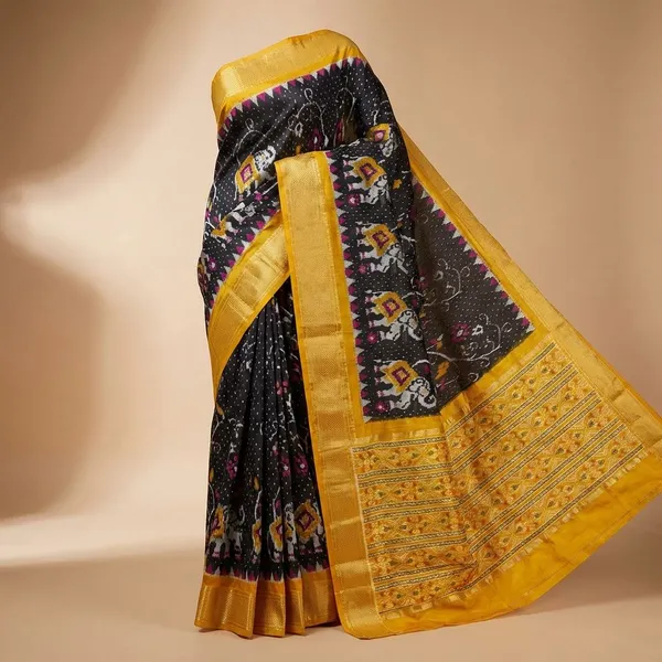 Yellow_Designer_Printed_And_Dolla_Silk_Fabric_Sarees
