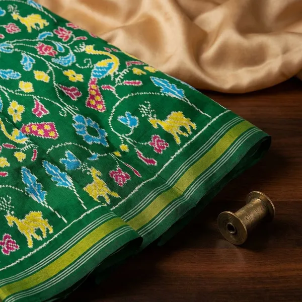 Green_Designer_Printed_And_Dolla_Silk_Fabric_Sarees