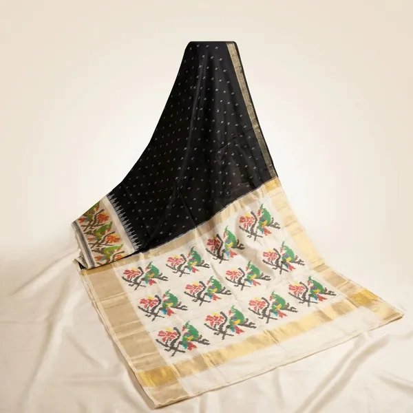 Multicolor_Black_Designer_Printed_And_Dolla_Silk_Fabric_Sarees