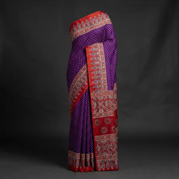 Purple_Rama_Semi_Gajji_Bandhej_Printed_Sarees