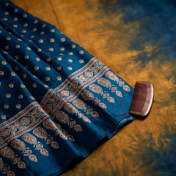 Blue_Semi_Gajji_Bandhej_Printed_Sarees