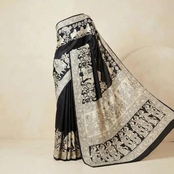 Multicolor_Semi_Gajji_Bandhej_Printed_Sarees