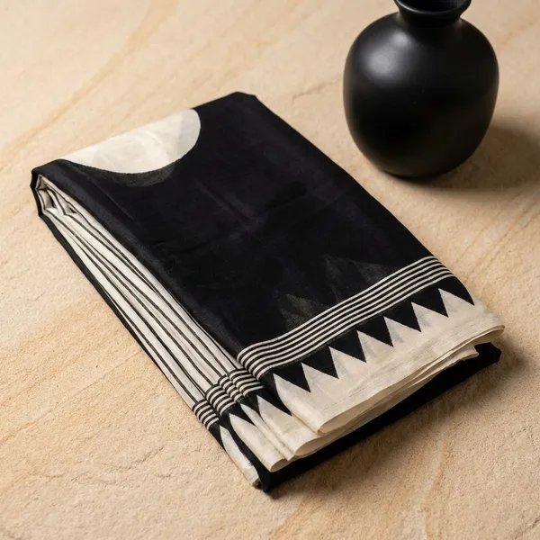 Black_And_White_Semi_Gajji_Bandhej_Printed_Sarees