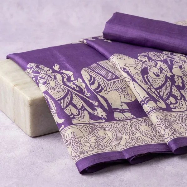 Multicolor_Purple_Semi_Gajji_Bandhej_Printed_Sarees